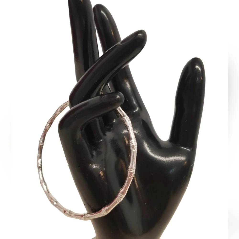 VINTAGE SILVEPLATED BAMBOO DESIGN BANGLE BRACELET